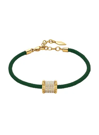 Police Barrel Green & Yellow Gold Plated Stainless Steel Ladies Bracelet With Crystals - PEJLB0001407 