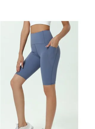 Solid Stretch Yoga Pants Blue 