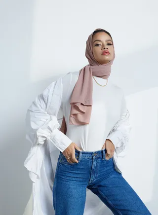 Luxury Mink Pink Chiffon Hijab 