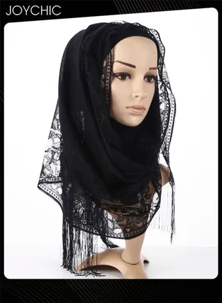 Solid Color Women Muslim Headwear Wearable Traditional Wear Long Fashion Head Scarf for Ladies All Seasons Hijab Black One Size 