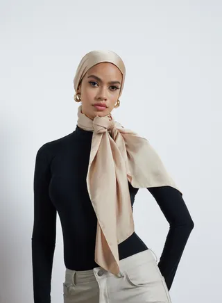 Luxury Gold Satin Hijab - Sustainable 