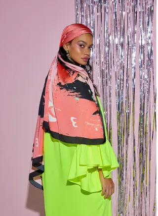 Luxury Printed Satin Hijab - Sustainable 