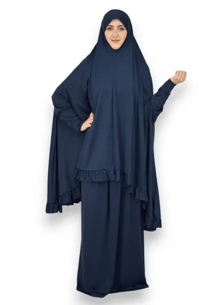 Two Piece Islamic prayer dress women with sleeve - Prayer Clothes for Women - Prayer Abaya For women - Jilbab 2 piece, Umrah essentials for women - Prayer set 