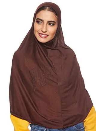 Solid Cotton Hijab Dark Brown 