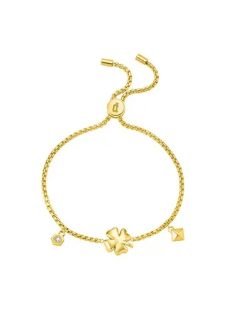 Police Twinkling Yellow Gold Plated Stainless Steel Ladies Bracelet With Crystals - PEJLB0002201 