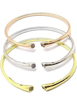 3-Piece 925 Sterling Silver Cuff Bracelet Set 