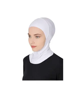 Solid Women's Muslin Hijab Sport Head Scarf Plain Under Scarf Muslimah Turban Cap Scarf Ramadan Accessory 
