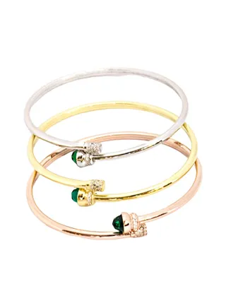 3-Piece Pure 925 Sterling Silver Stylish Bangle 