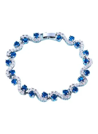Silver Bracelet With Zircon And Crystal 