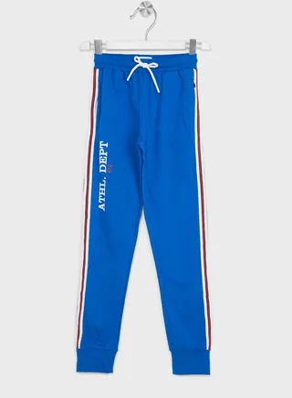 Boys Drawstrings Piping Printed Jogger 