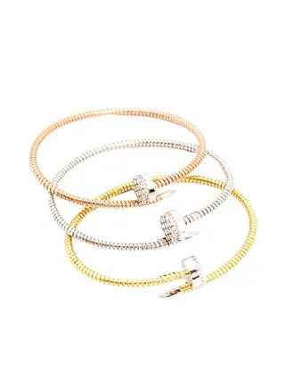 3-Piece Pure 925 Sterling Silver Ladylike Bangle 