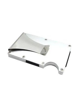 Credit Card Holder With Money Clip Silver 
