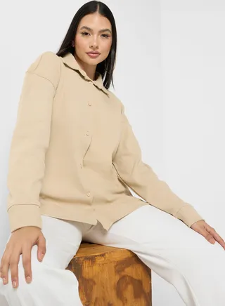 Button Down Ribbed Shirt