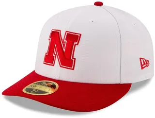 Men's White and Scarlet Nebraska Huskers Basic Low Profile 59FIFTY Fitted Hat