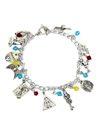 Faux Gemstone Bead Pendant Chain Bracelet 