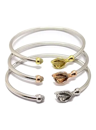 3-Piece 925 Sterling Silver Cuff Bracelet Set 