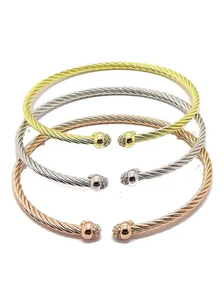 3-Piece 925 Sterling Silver Cuff Bracelet Set 