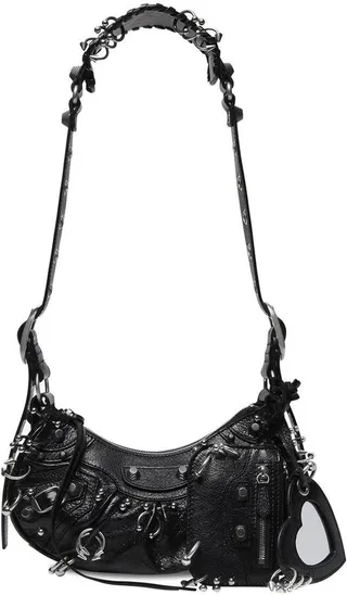 Black Le Cagole XS Leather Shoulder Bag