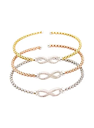 3-Piece Pure 925 Sterling Silver Stylish Bangle 