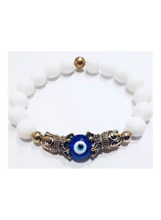 Cotton Agate Snow Eyes King Queen Power Bracelet 