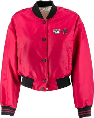 Chiara Ferragni Eye Star Patch Reversible Bomber Jacket