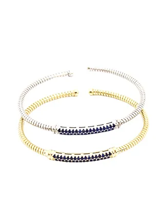 2-Piece Pure 925 Sterling Silver Ladylike Bangle 