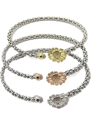 3-Piece 925 Sterling Silver Cuff Bracelet Set 