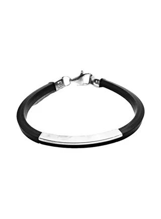 Pure 925 Sterling Silver Rubber Creative Design Bracelet 