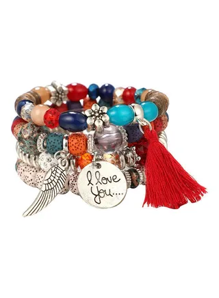 4-Piece Retro Bohemian Style Bracelet Set 