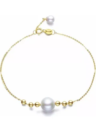 Gold Plated With Pearl Bracelet 