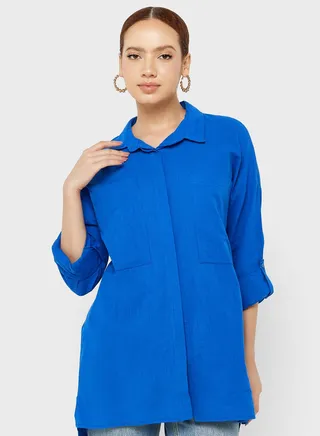 Pocket Detail Button Down Shirt