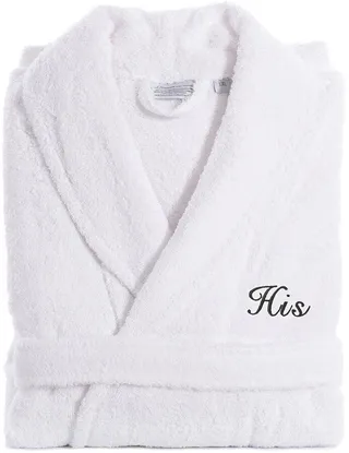 Linum Home Textiles Embroidered His Terry Bathrobe