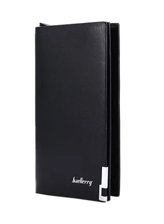 Multifunctional Long Leather Wallet Black 