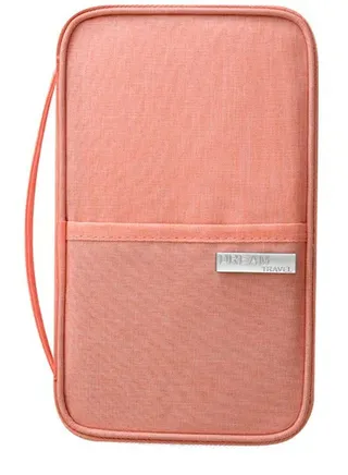 Passport Holder Travel Wallet, Family Travel Document Holders Organiser Wallet for Credit Cards Ticket IDs Keys Smartphone for Men Women, Pink 
