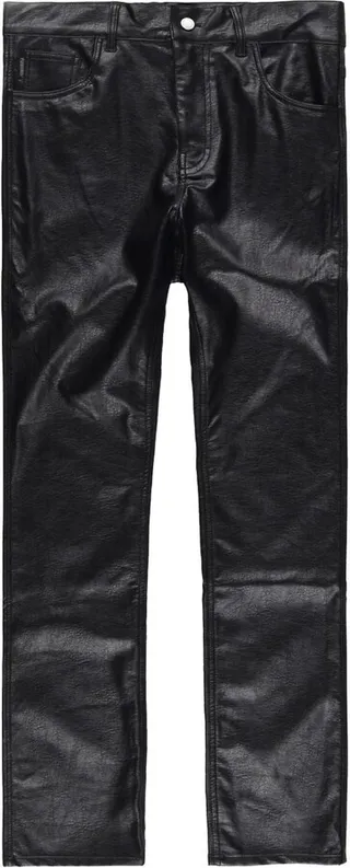 Leather Straight-Leg Trousers