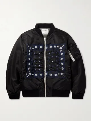 Embroidered Padded Shell Bomber Jacket
