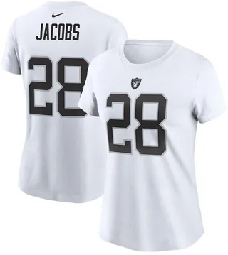 Women's Josh Jacobs White Las Vegas Raiders Name Number T-shirt