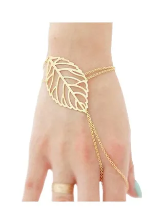 Leaf Finger Ring Bangle 