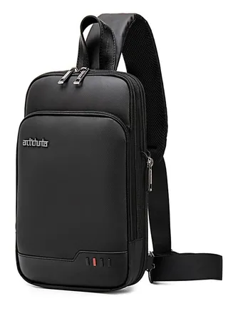 CHS XB00113 Expandable Crossbody Waterproof Anti-Theft Chest Sling Bag - Black 