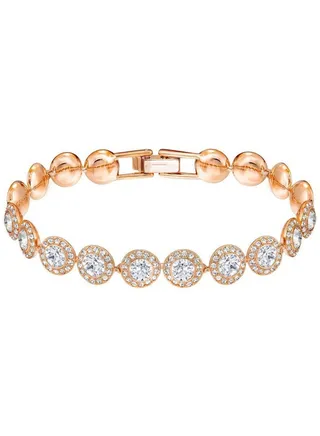 Swarovski Round Set Sparkling Exquisite Bracelet in Rose Gold 