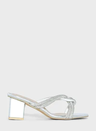 Diamante Twisted Detail Mule Sandal