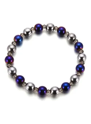 Hematite Magnet Stone Beaded Bracelet 