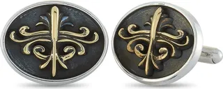 King Baby Silver Scroll Shield Cufflinks
