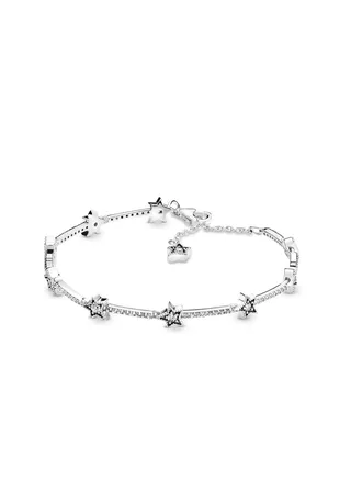 Pandora Moments Women's Sterling Silver Celestial Stars Chain Bracelet for Charms 