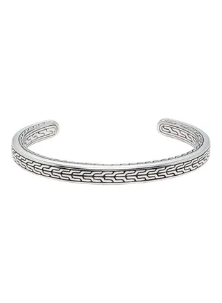 Classic Sterling Silver Textured Bracelet for Women 