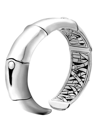 Bamboo Sterling Silver Kick Cuff Bracelet for Women One Size 