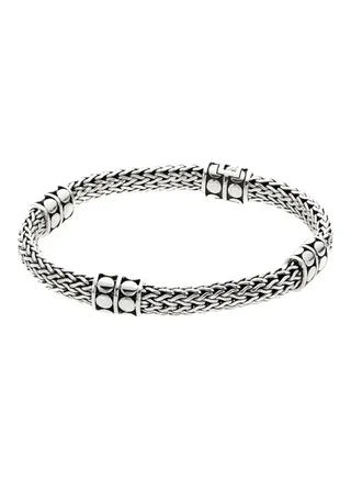 Dot Four Station Sterling Silver Chain Bracelet for Women One Size 