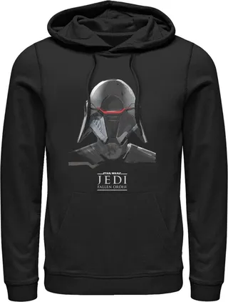 Men's Star Wars Jedi: Fallen Order Second Sister Mask Pull Over Hoodie - Black - Large
