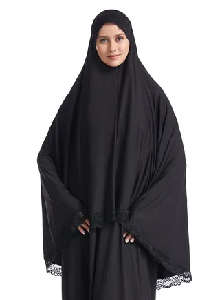 Women's Solid Color Hijab Stretch Long Scarf Black 