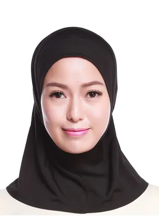 Women's Comfortable Solid Color Hijab Black 